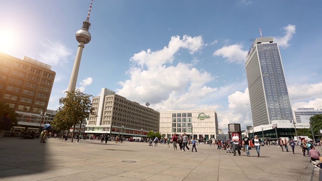 柏林亚历山大广场，电视塔，时光流逝视频素材