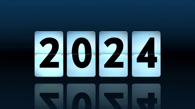 蓝色翻转时钟倒计时。转到2024视频下载