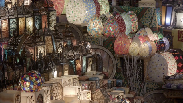 灯笼，汗哈利利，埃及开罗视频素材