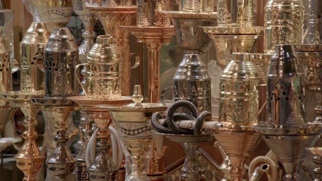 水烟管，汗哈利利，埃及开罗视频素材