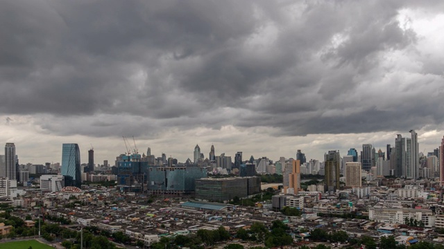 延时:城市里的暴雨云视频素材