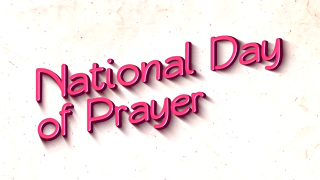 全国祈祷日在3D文本背景视频下载