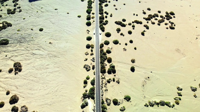 沙漠直路-无人机射击视频素材