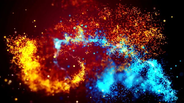 跳舞的火和水粒子轻条纹循环运动4K视频素材