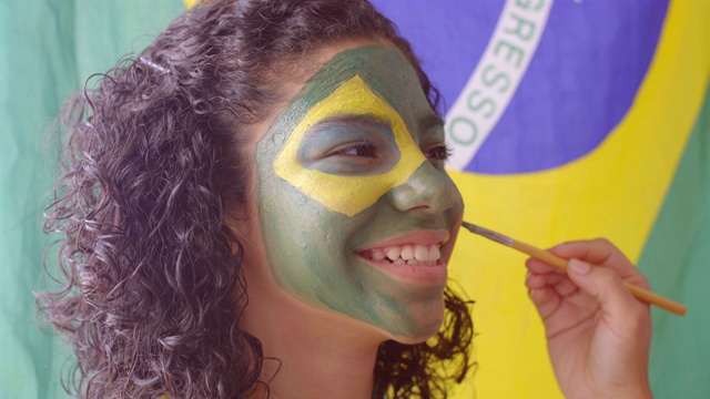 脸画巴西国旗视频下载