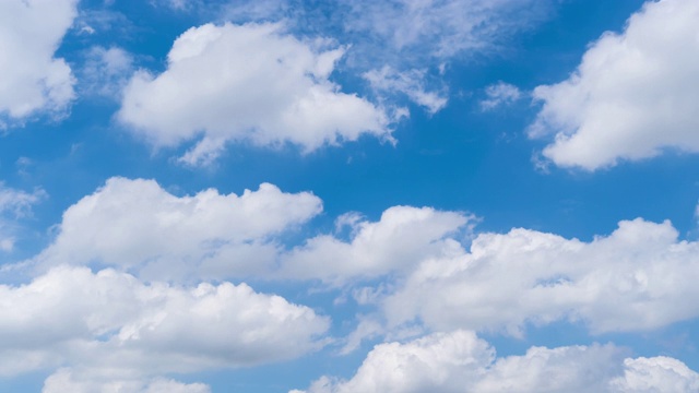 美丽的移动积云云景观在蓝天背景-延时视频下载