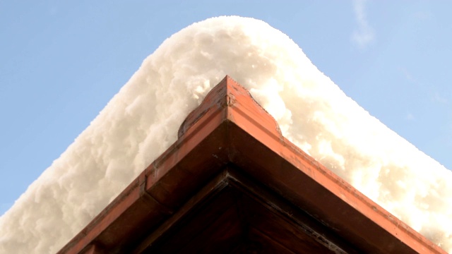 屋顶上覆盖着雪视频下载
