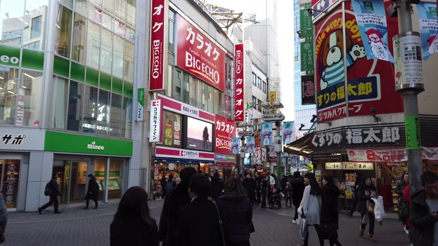 4K WS涩谷购物街区，日本东京。视频素材