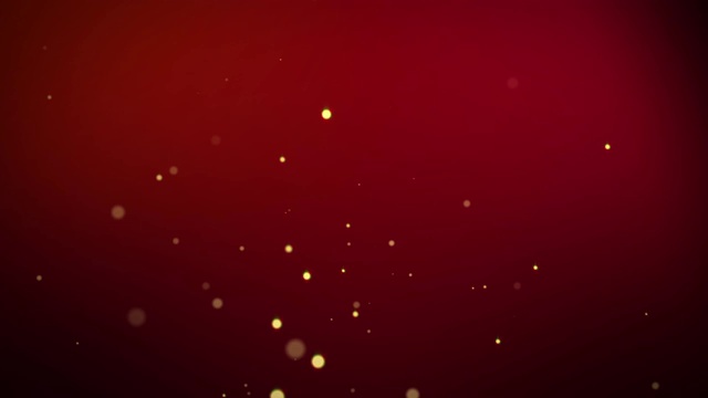 金色的五彩纸屑和散景灯在红色的圣诞快乐背景上。视频素材