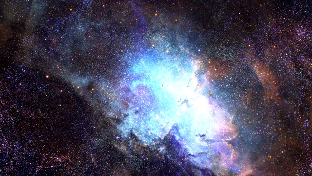 3D Flight to Stars Galaxy。真实空间4K视频素材