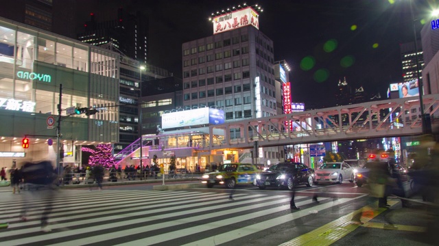 4K延时:日本东京新宿区的交通状况视频下载