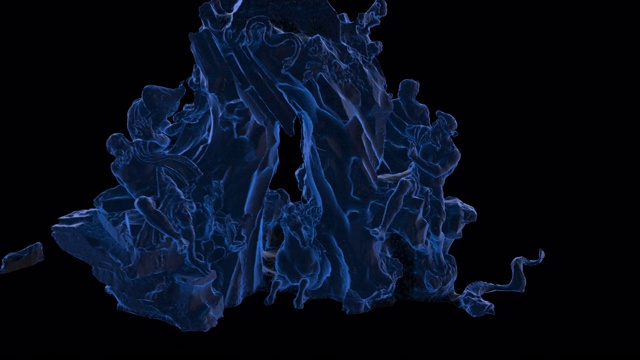 四河之泉-海豚-蓝色视频素材