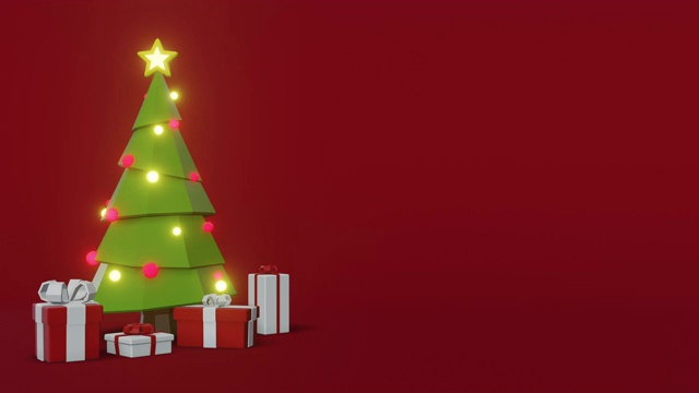 圣诞树动画与文字空间视频下载