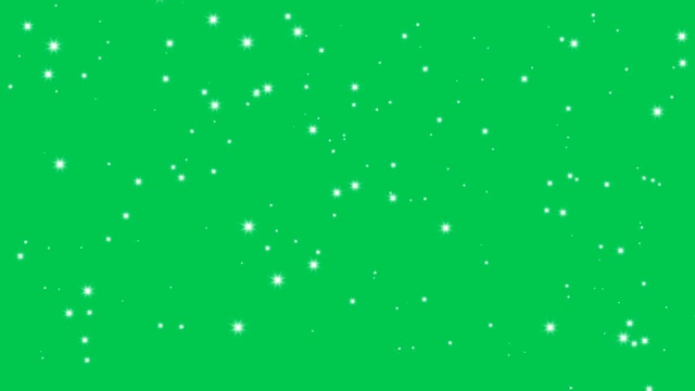 星星闪耀效果背景上的绿色屏幕动画。圣诞装饰。视频素材