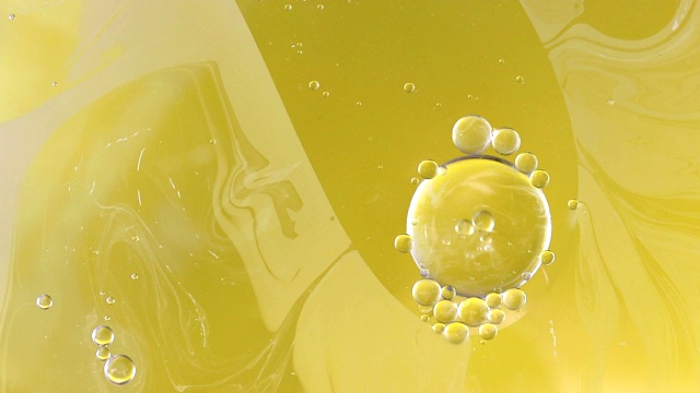 油对水抽象背景黄色视频素材