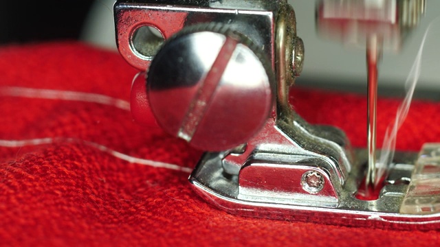 缝纫机做接缝微距拍摄视频素材