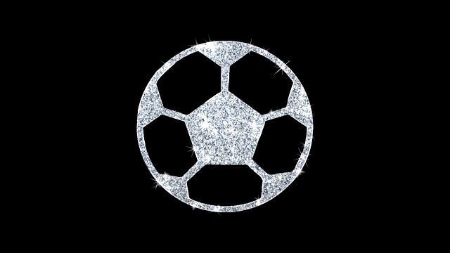足球足球图标闪烁闪闪的循环闪烁粒子。视频素材
