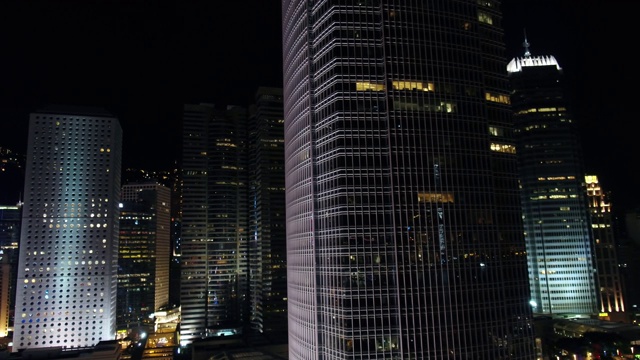 中国香港岛中区夜景视频下载