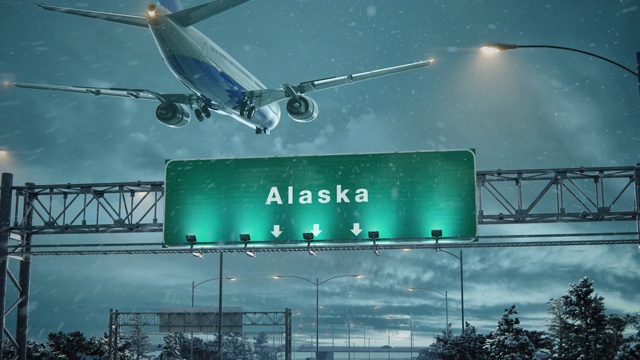 圣诞节飞机降落阿拉斯加视频下载