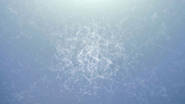技术连接未来形状，蓝点网络，抽象背景视频素材