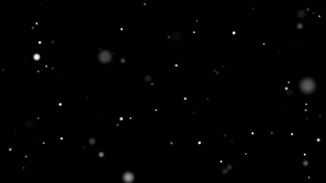4k分辨率圣诞背景，散焦粒子黑色阿尔法层背景，缓慢下降的白色散焦，闪烁的灯光背景视频素材