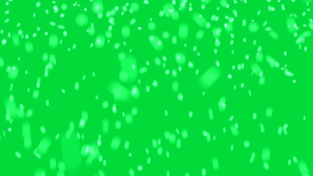 4K雪花落在绿色屏幕上视频素材