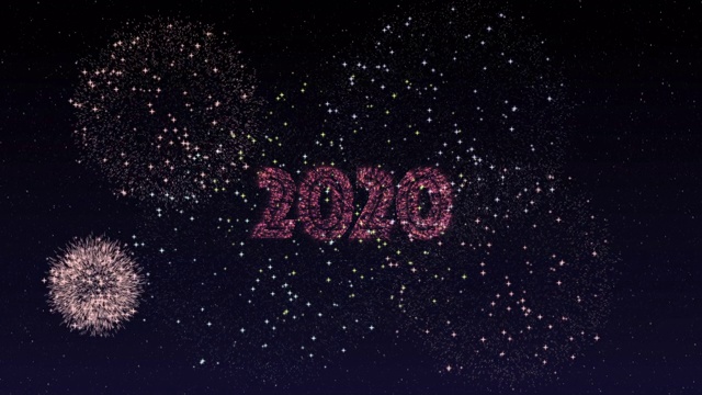 2020年大红大紫，放烟花视频素材