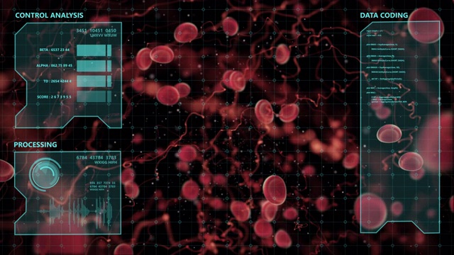 医院医疗保健和医疗未来技术，3D虚拟现实模拟红细胞免疫和感染人体保健科学理念概念。视频下载