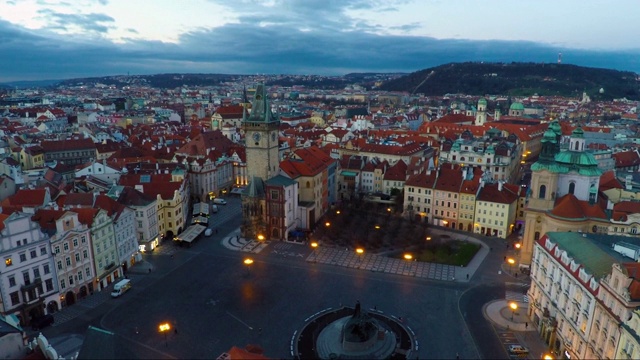 布拉格古城的航拍视频素材