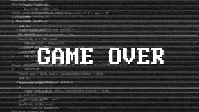 GAME OVER Glitch文本动画(3个版本的Alpha通道)，旧的游戏机风格，视频素材