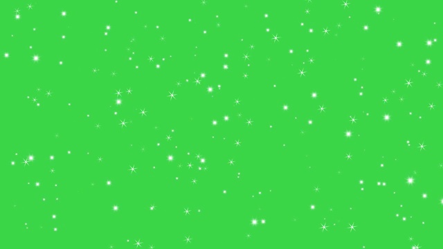星星闪耀效果背景上的绿色屏幕动画。圣诞装饰。视频素材