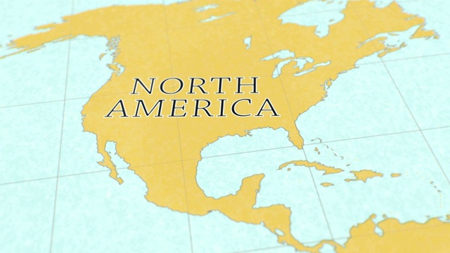 复古风格地图的世界-北美到南美视频下载