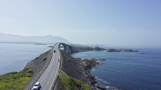 挪威西海岸大西洋航线的鸟瞰图视频下载
