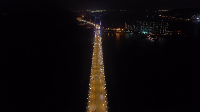 鸟瞰图青马桥交通视频素材