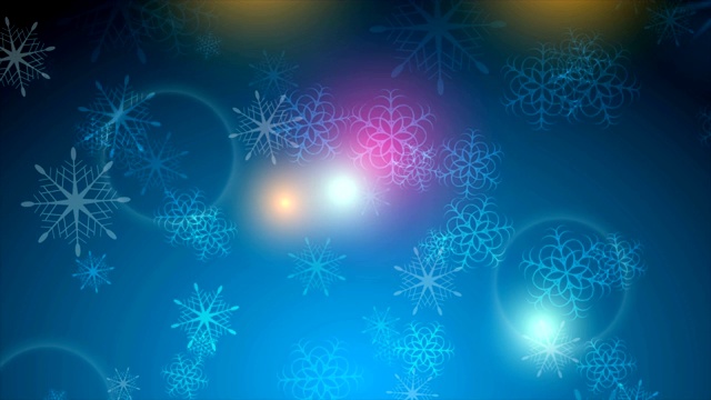 明亮闪亮的抽象圣诞运动背景与雪花视频素材