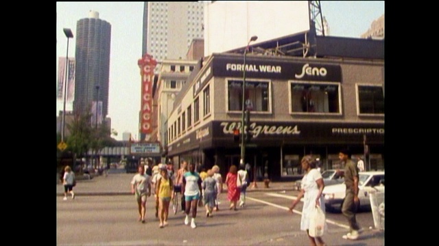 1989年芝加哥的街道和行人视频下载