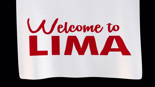 欢迎来到利马展开布标志。Alpha频道将包括下载4K苹果ProRes 4444文件视频素材