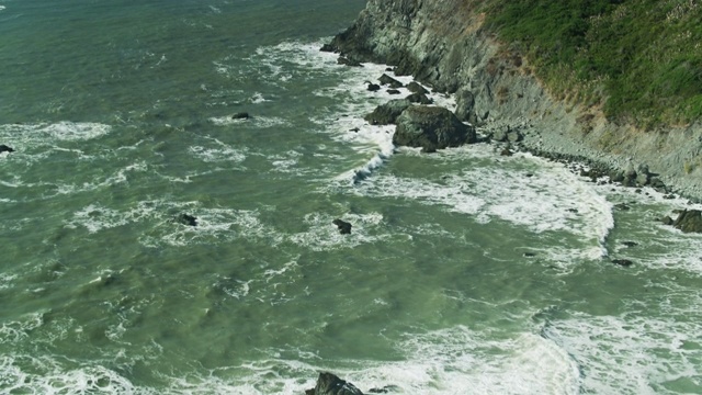 鸟瞰太平洋海岸和红杉林视频素材