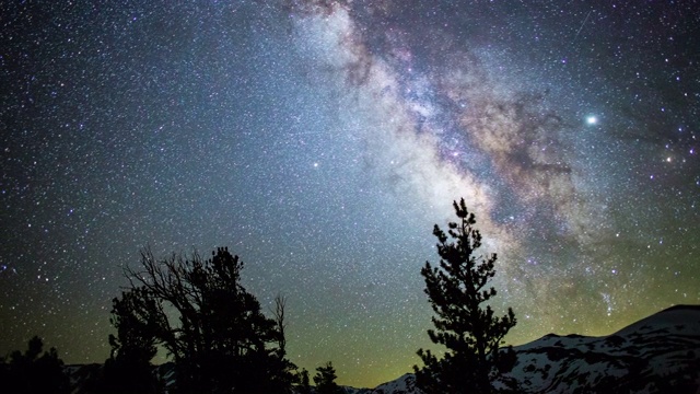 时间流逝-山脉上的银河系- 4K视频素材