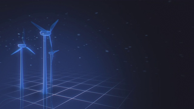 未来的网格界面上的风力涡轮机视频下载