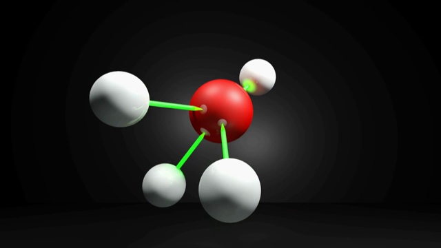 CH4(甲烷)分子结构模型-三维渲染视频剪辑视频下载
