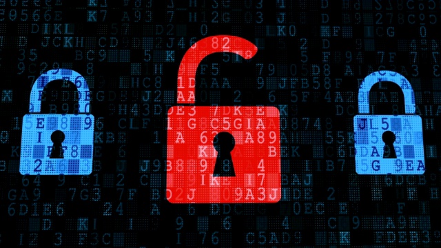 数字挂锁除一个红色锁外安全，检测到黑客攻击病毒视频下载