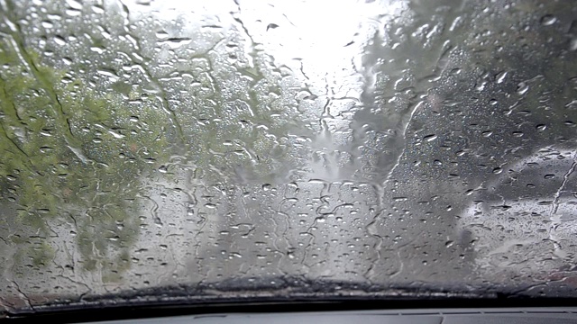 在大雨中开车可能会危及生命，为了安全，应该先停止人行道视频下载
