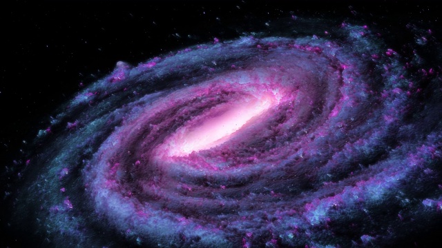 漂浮在太空中的星系，银河星系与星星一起在天空中旋转。视频下载