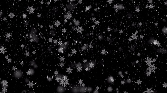 黑色和白色上下圣诞雪花动画背景。视频素材