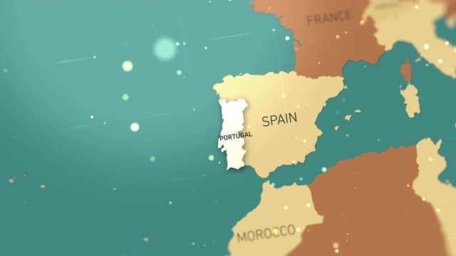 葡萄牙世界地图股票视频视频下载