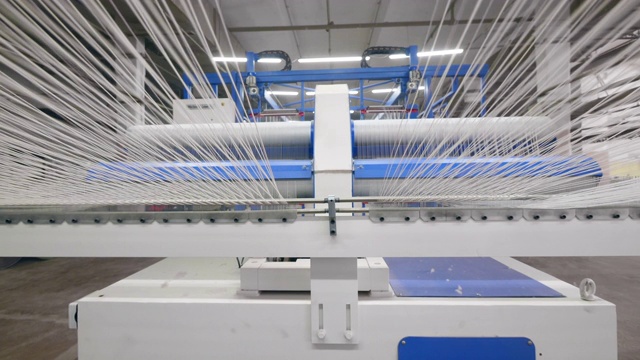 工业纺织设备在一个4K工厂视频下载