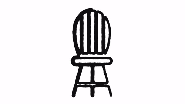椅子图标动画素材和Alpha通道视频下载