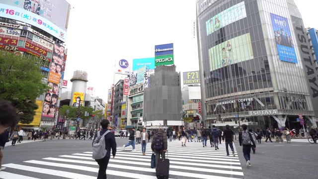 涩谷十字路口/东京，日本视频素材