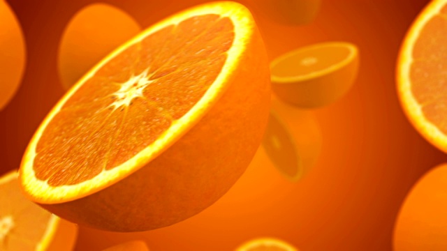 健康的有机橙子旋转和过渡与亮度无光阿尔法通道-无缝循环-库存视频视频素材